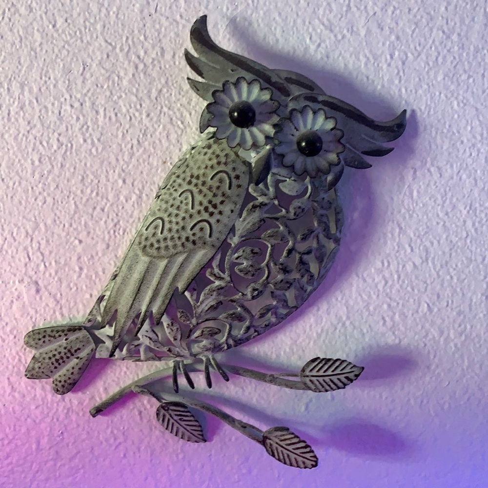 Metal owl wall art